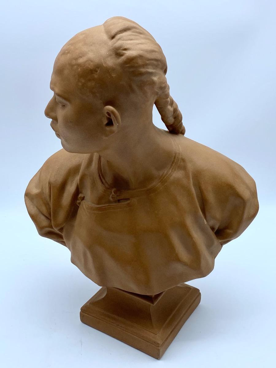 Sculpture bust Musée du Louvre Le Chinois plaster terracotta Jean-Baptiste Carpeaux 1872