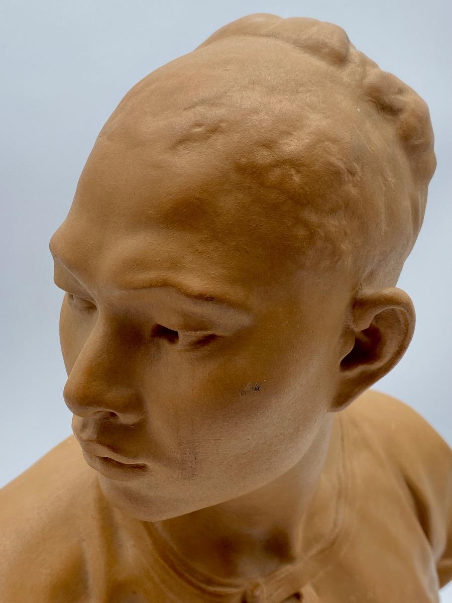 Sculpture bust Musée du Louvre Le Chinois plaster terracotta Jean-Baptiste Carpeaux 1872