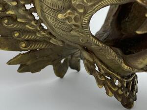 Antique Tibetan bronze temple wall dragon incense burner 