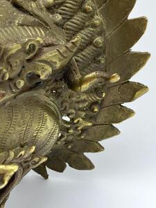 Antique Tibetan bronze temple wall dragon incense burner 