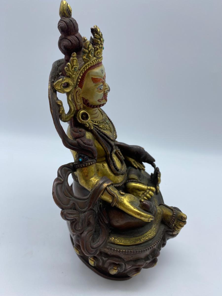 Tibet bronze gilded polychrome Jambhala Buddha statue 