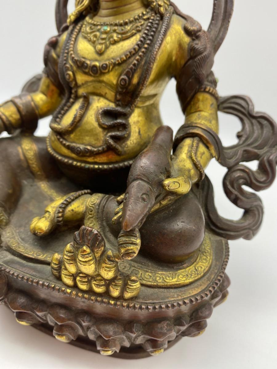 Tibet bronze gilded polychrome Jambhala Buddha statue 