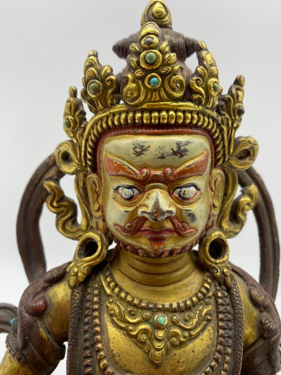 Tibet bronze gilded polychrome Jambhala Buddha statue 