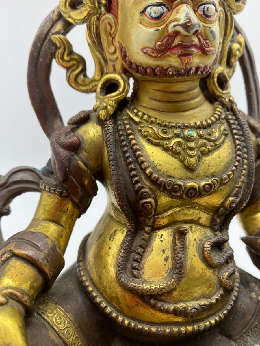Tibet bronze gilded polychrome Jambhala Buddha statue 