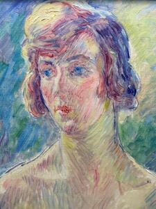 William Malherbe Impressionist female portrait painting 