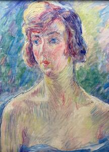 William Malherbe Impressionist female portrait painting 
