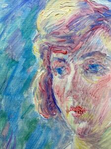William Malherbe Impressionist female portrait painting 