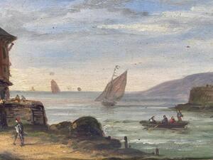 Alfred Dumont pair of maritime oil paintings 