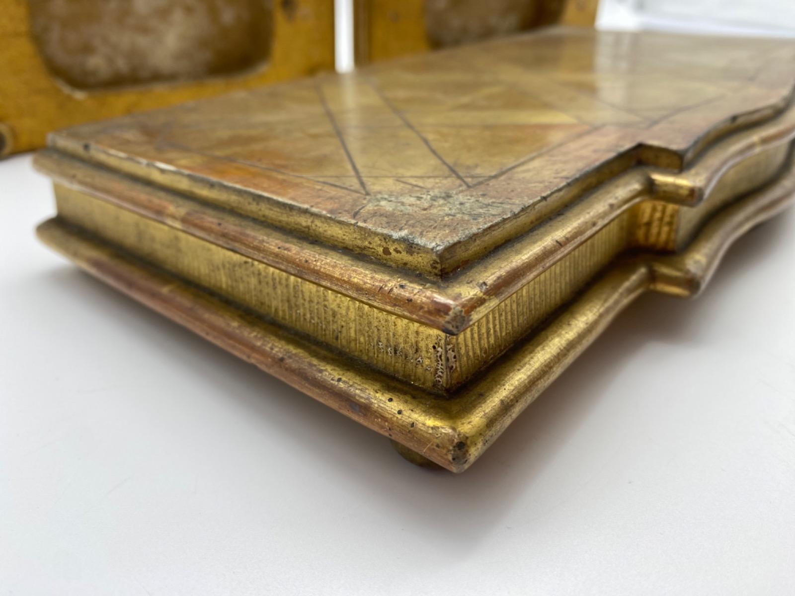 XIX Antique French set of carved wood goldleaf stands 