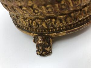 XIX Bois doré lidded box on Bacchus feet 
