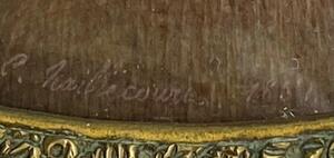 Large 1851 miniature portrait painting by Haillecourt 