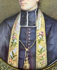 Large 1851 miniature portrait painting by Haillecourt 