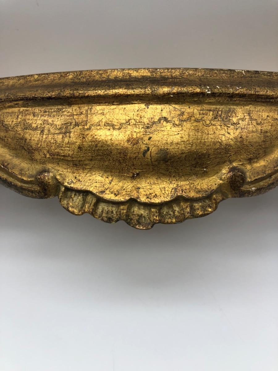 XIX Antique Venetian giltwood console wall shelf