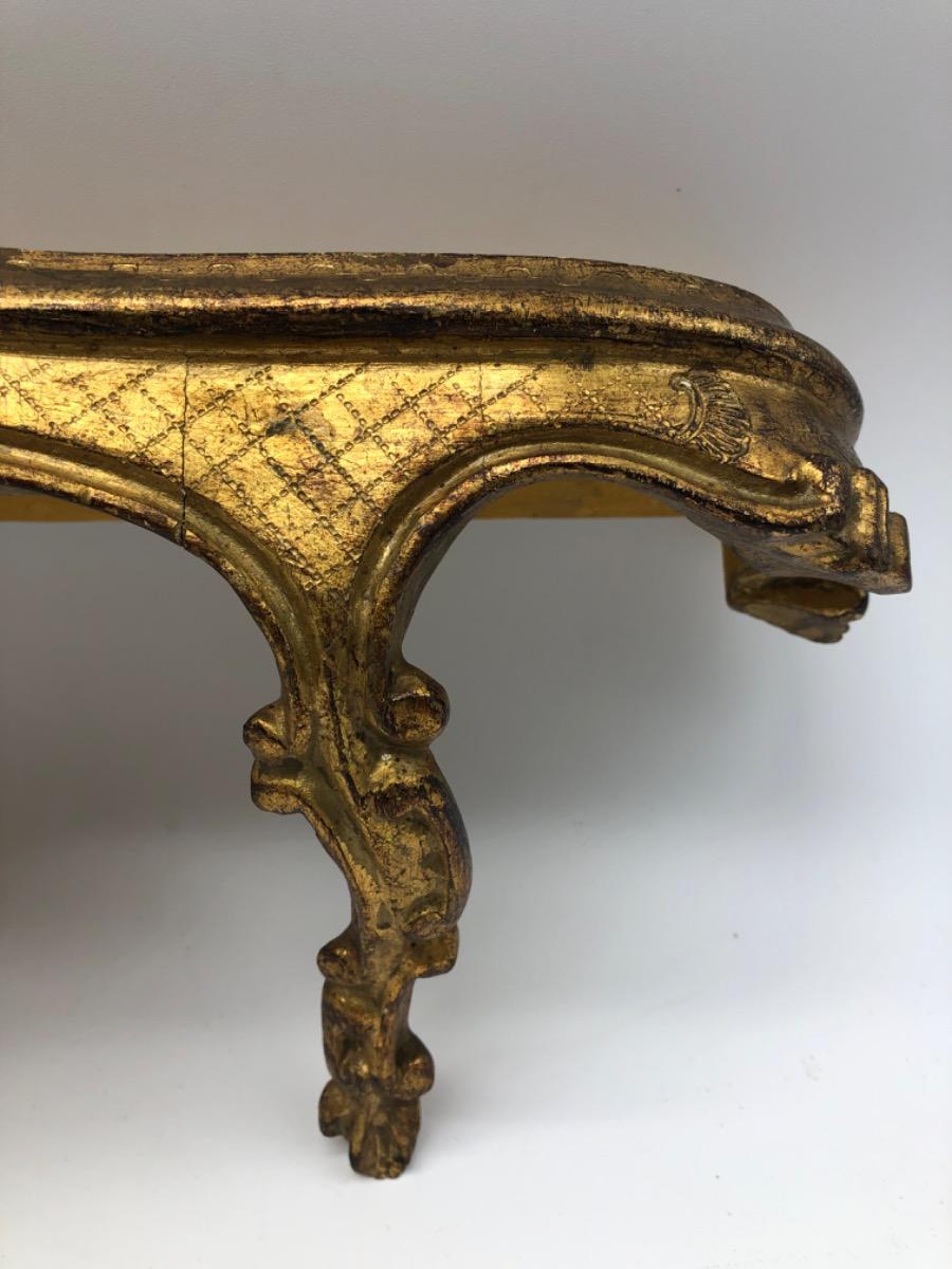 XIX Antique Venetian giltwood console wall shelf