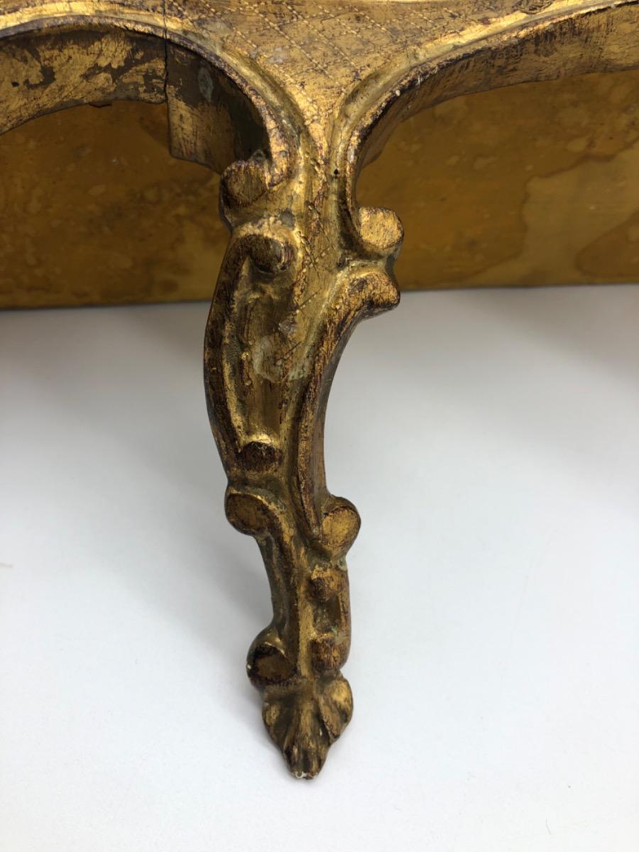 XIX Antique Venetian giltwood console wall shelf