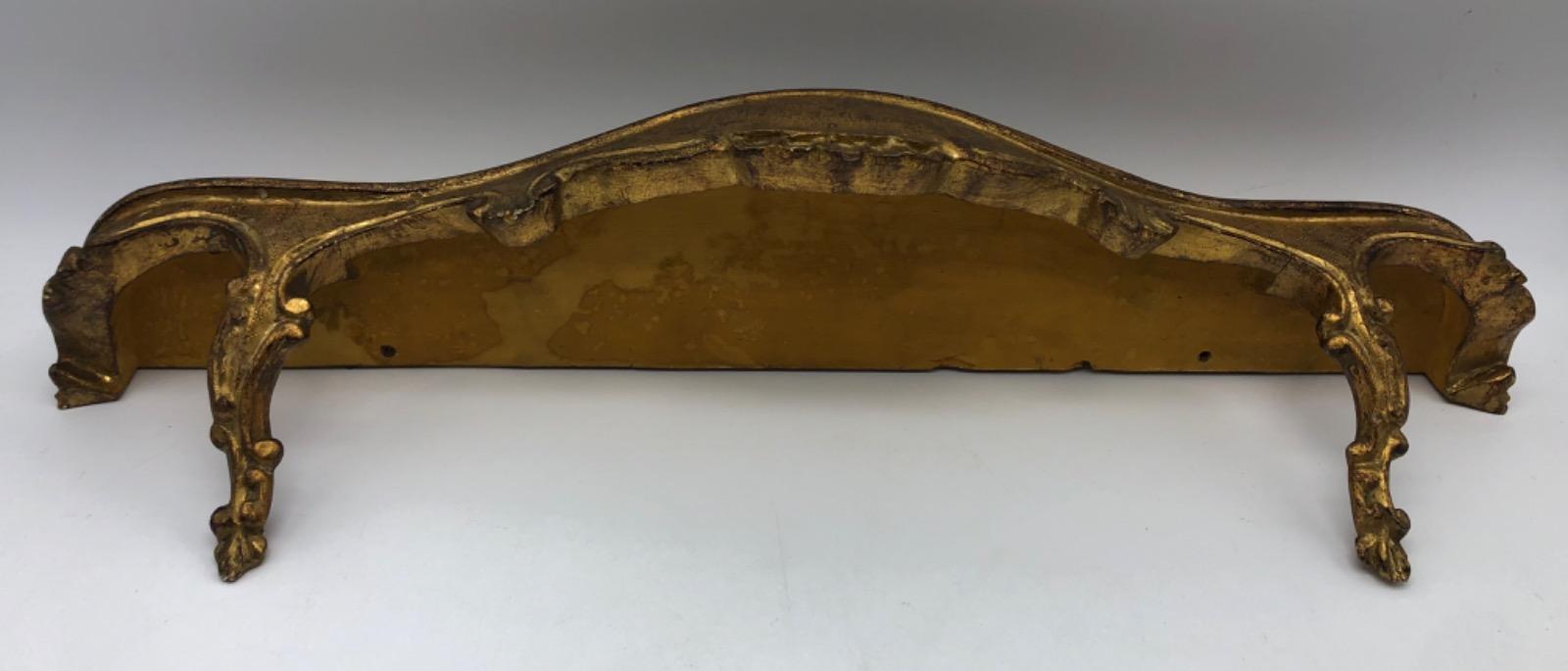 XIX Antique Venetian giltwood console wall shelf