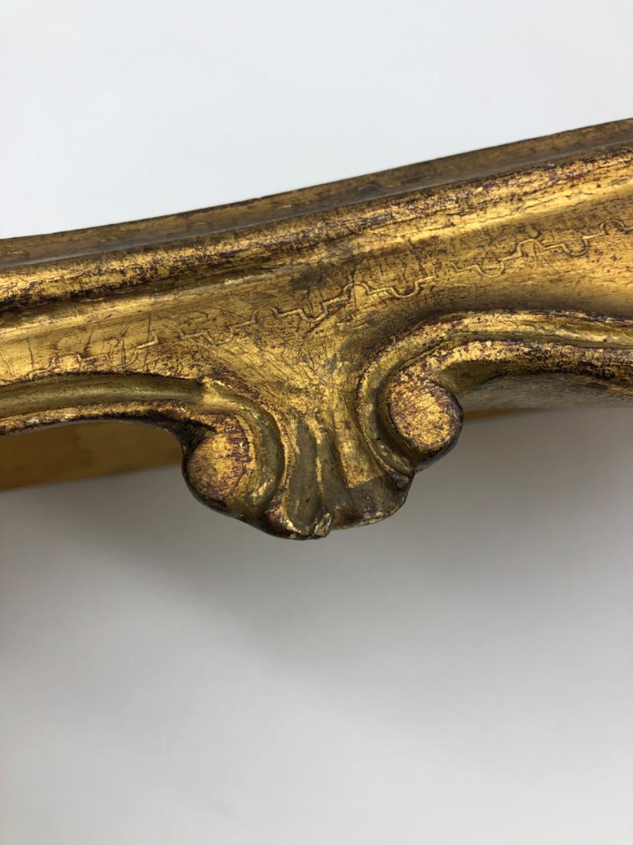 XIX Antique Venetian giltwood console wall shelf