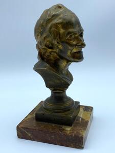 Antique bronze bust of Voltaire 