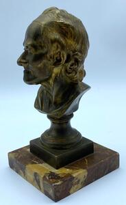 Antique bronze bust of Voltaire 