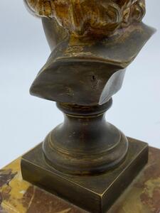 Antique bronze bust of Voltaire 