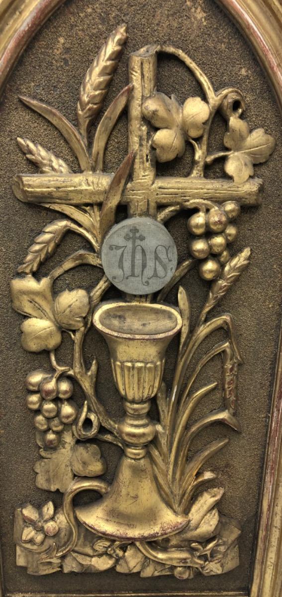 XIX French antique religious tabernacle door 