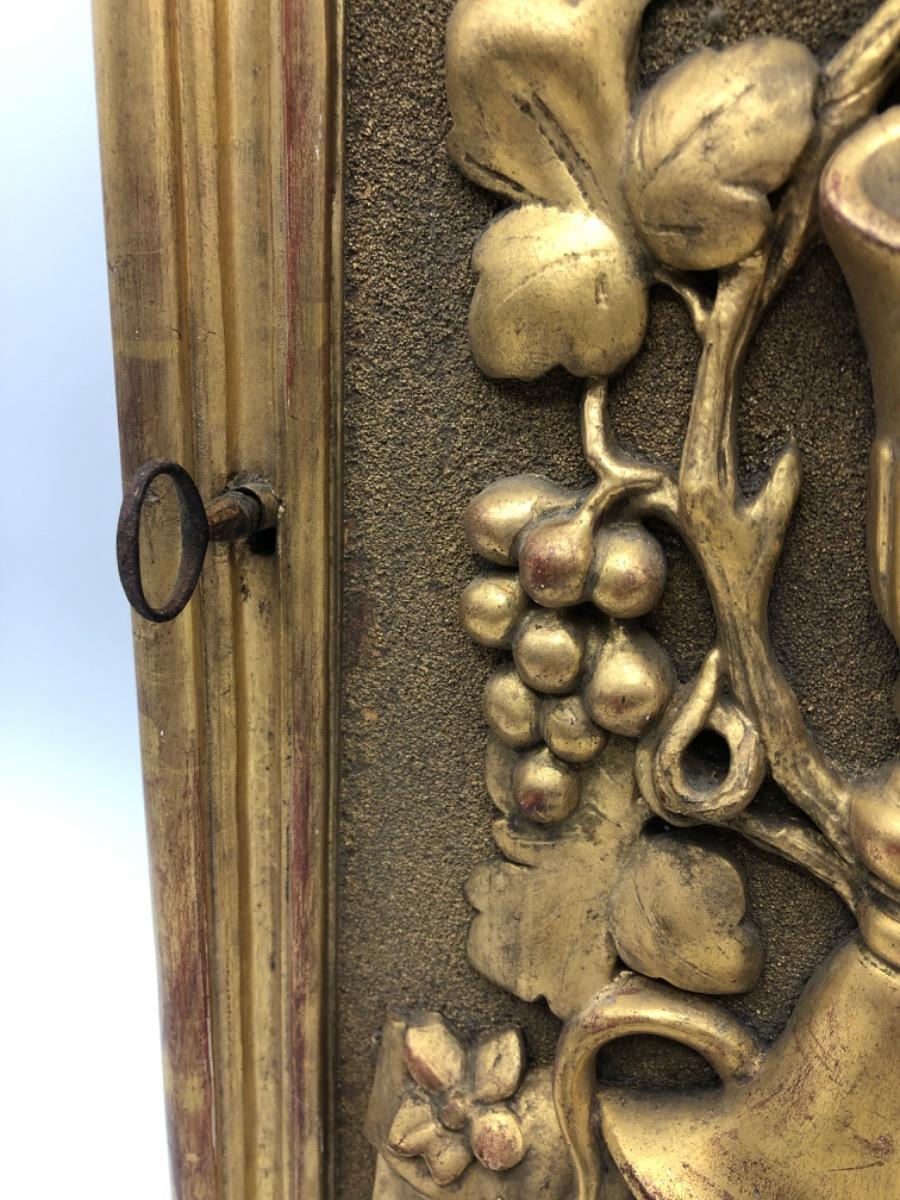 XIX French antique religious tabernacle door 