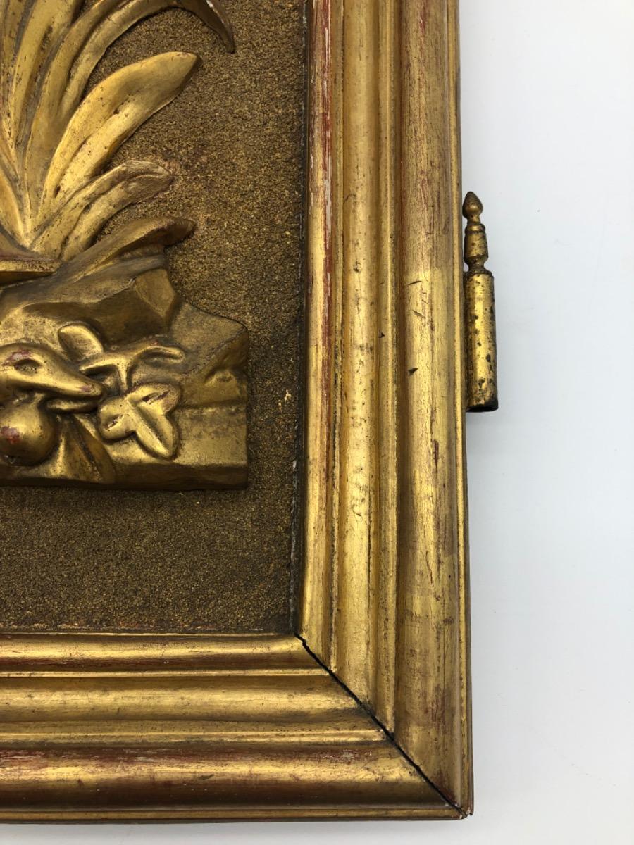 XIX French antique religious tabernacle door 