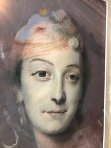 Antique Pastel portrait of Marie Fel 