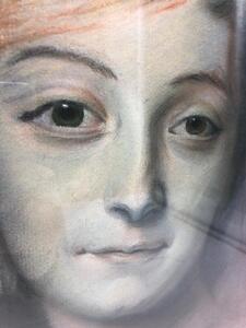 Antique Pastel portrait of Marie Fel 