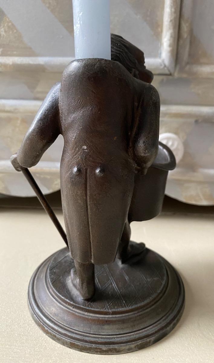 XIX Rare hunchback caricature pyrogen match holder Daumier 
