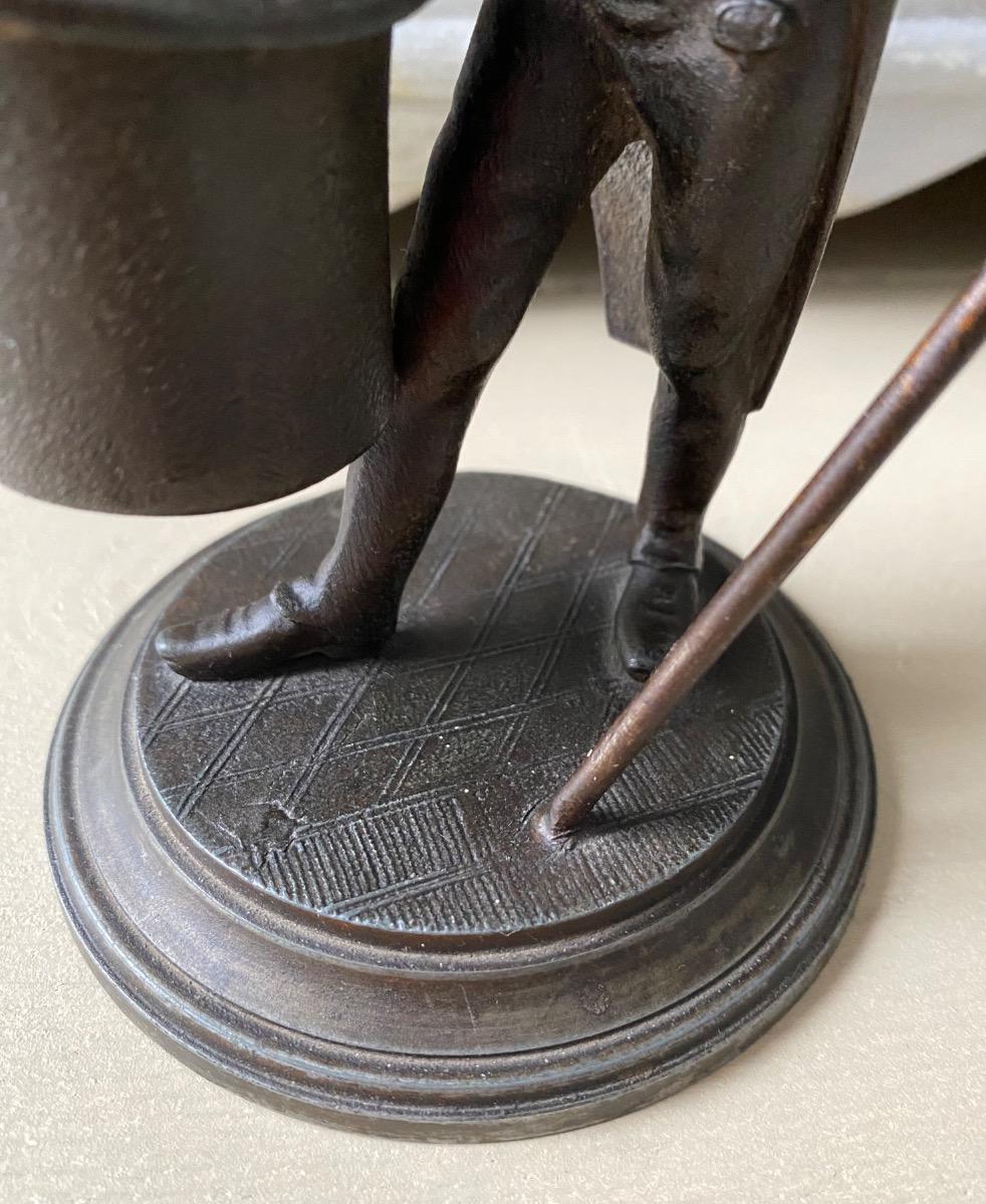 XIX Rare hunchback caricature pyrogen match holder Daumier 