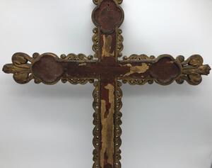 17th century French wooden procession cross