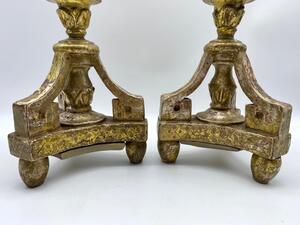 Beautiful antique pair of Giltwood Italian candlesticks