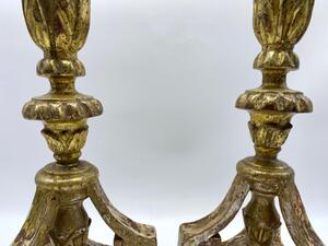 Beautiful antique pair of Giltwood Italian candlesticks