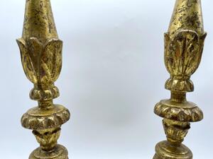 Beautiful antique pair of Giltwood Italian candlesticks