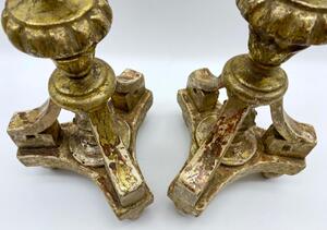 Beautiful antique pair of Giltwood Italian candlesticks