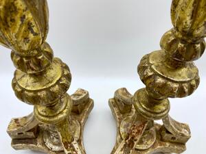 Beautiful antique pair of Giltwood Italian candlesticks