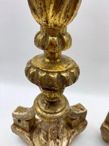 Beautiful antique pair of Giltwood Italian candlesticks
