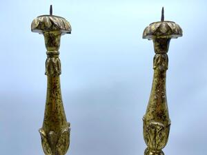 Beautiful antique pair of Giltwood Italian candlesticks