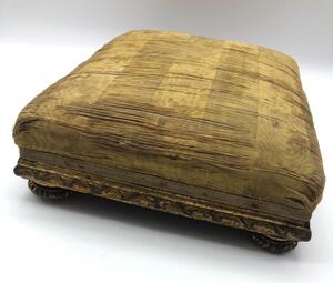 Louis XVI period carved wooden gilded footstool 