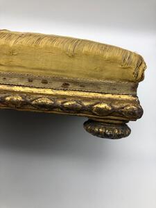 Louis XVI period carved wooden gilded footstool 