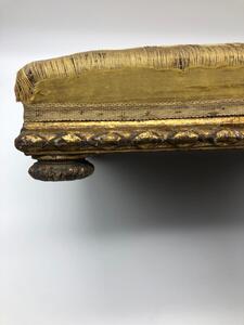 Louis XVI period carved wooden gilded footstool 