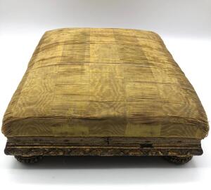Louis XVI period carved wooden gilded footstool 