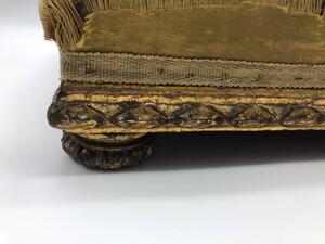 Louis XVI period carved wooden gilded footstool 