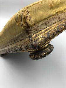 Louis XVI period carved wooden gilded footstool 
