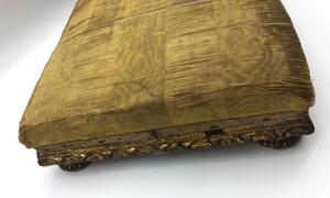 Louis XVI period carved wooden gilded footstool 