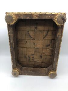 Louis XVI period carved wooden gilded footstool 