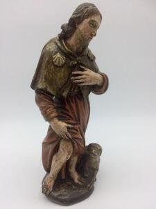 Religious wooden statue Saint Roche