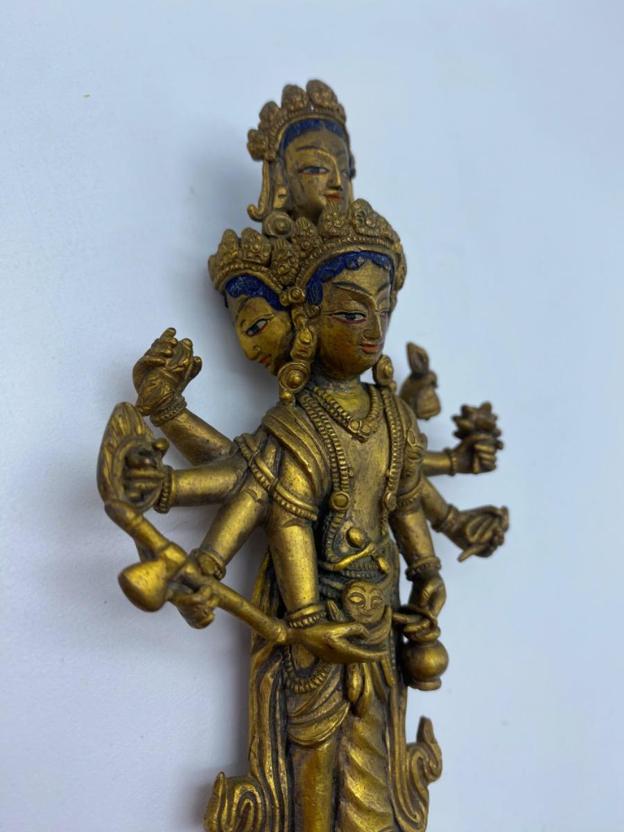 XX century bronze gilded Buddha Lokesvara Tibet 