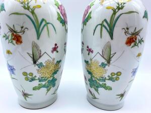 A pair of Chinese Famille rose porcelain vases 